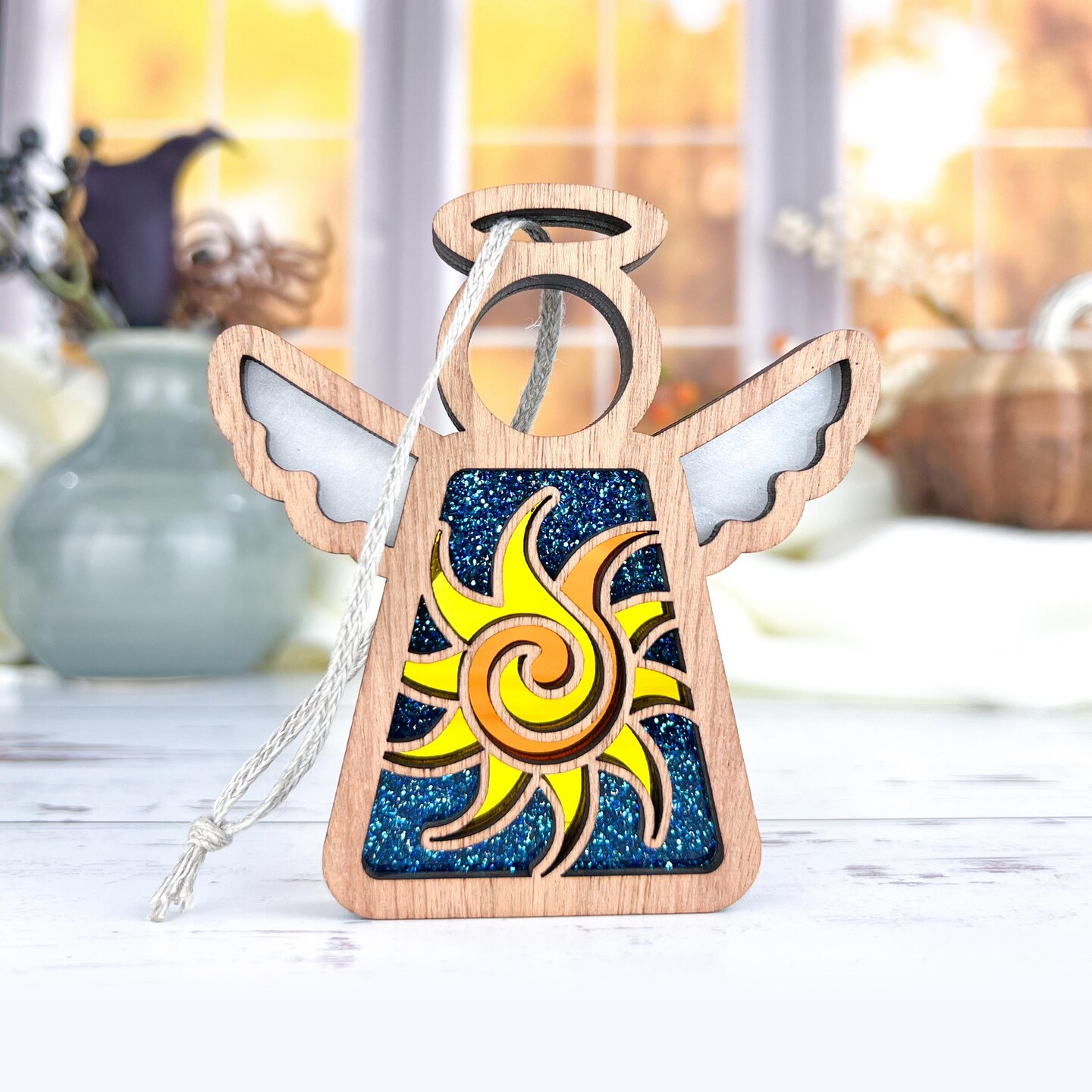 3.5&#x22; Celestial Sun Ornament - Handcrafted in Texas - Mother&#x27;s Angels&#xAE; Figurine - Mother&#x27;s Day Gifts