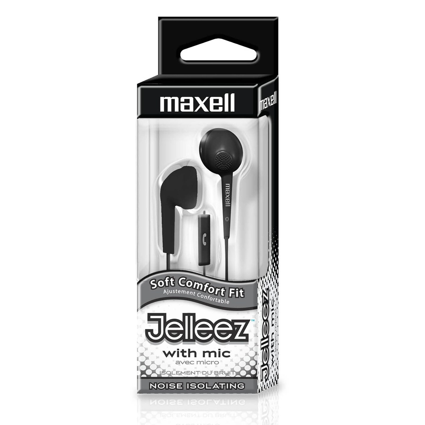 Jelleez&#x2122; Soft Earbuds with Mic, Black