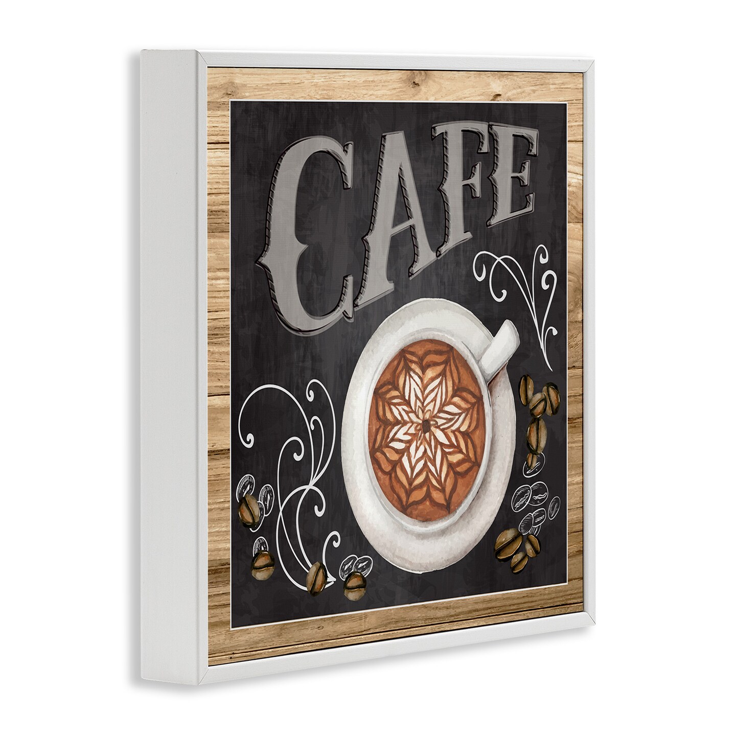 Stupell Industries Chalkboard Style Cafe Sign Framed Giclee Art