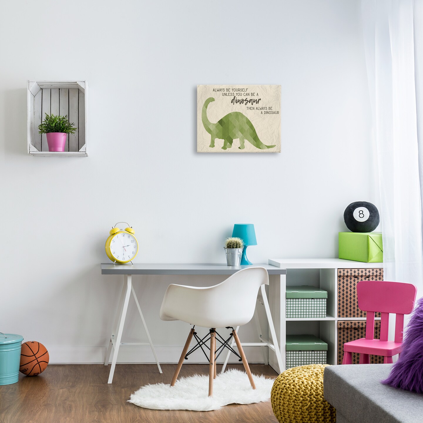 Stupell Industries Always Be A Dinosaur Phrase Canvas Wall Art