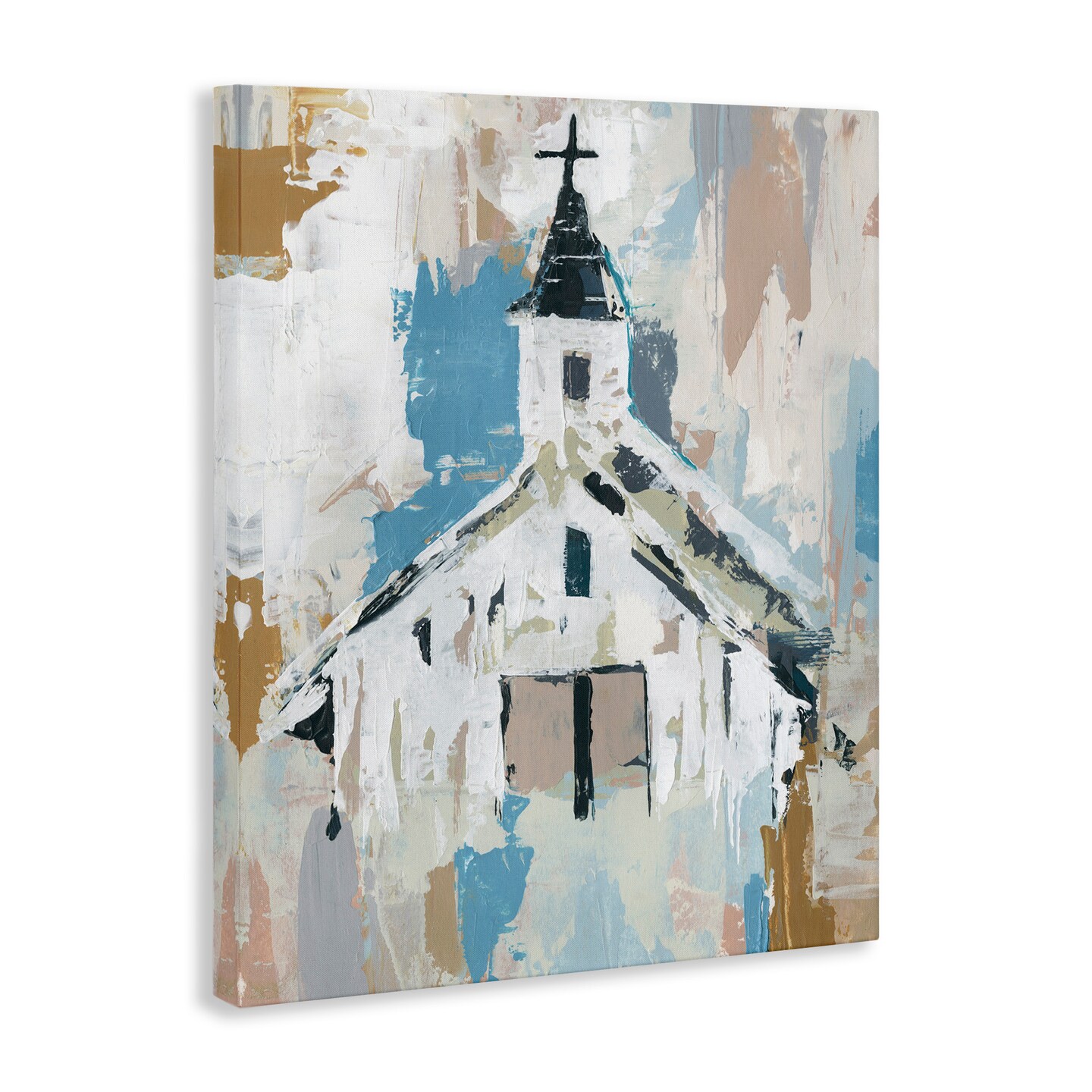 Stupell Industries Distressed Country Church Abstract Canvas Wall Art