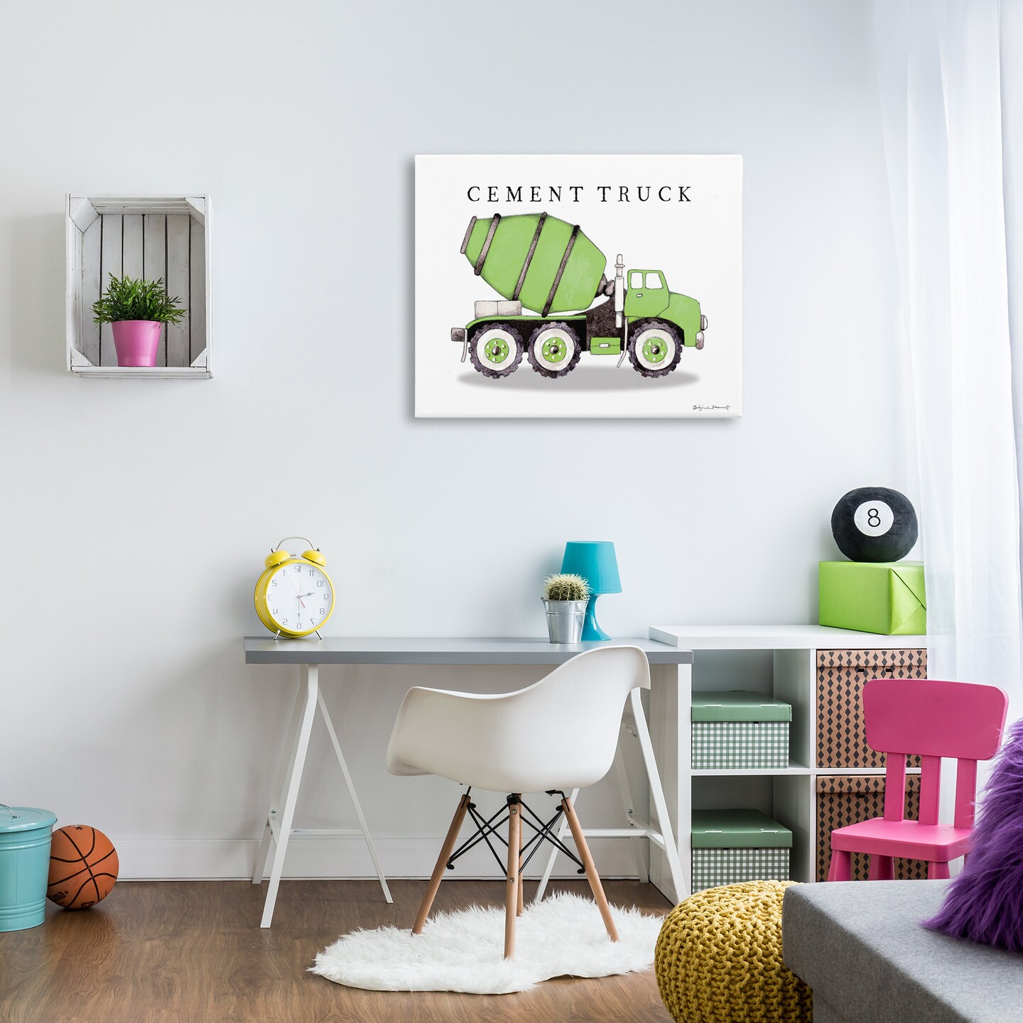 Stupell Industries Green Cement Truck Construction Canvas Wall Art
