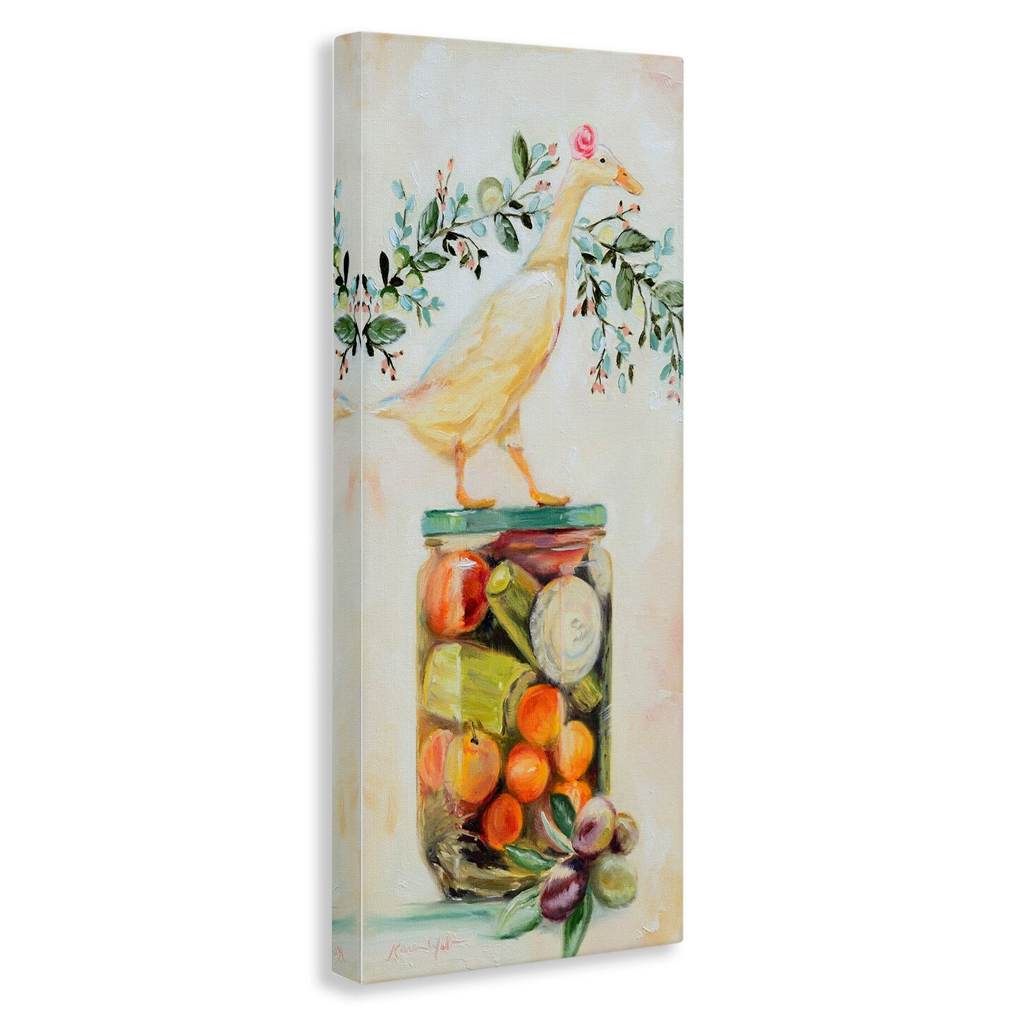 Stupell Industries Charming Goose on Vegetable Jar Canvas Wall Art