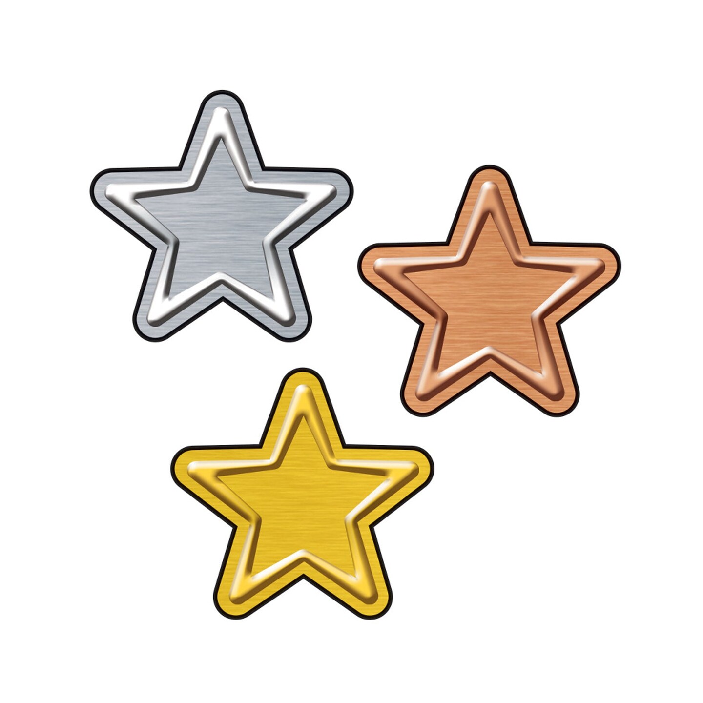I &#x2665; Metal Stars superShapes Stickers - Large, 120 Count