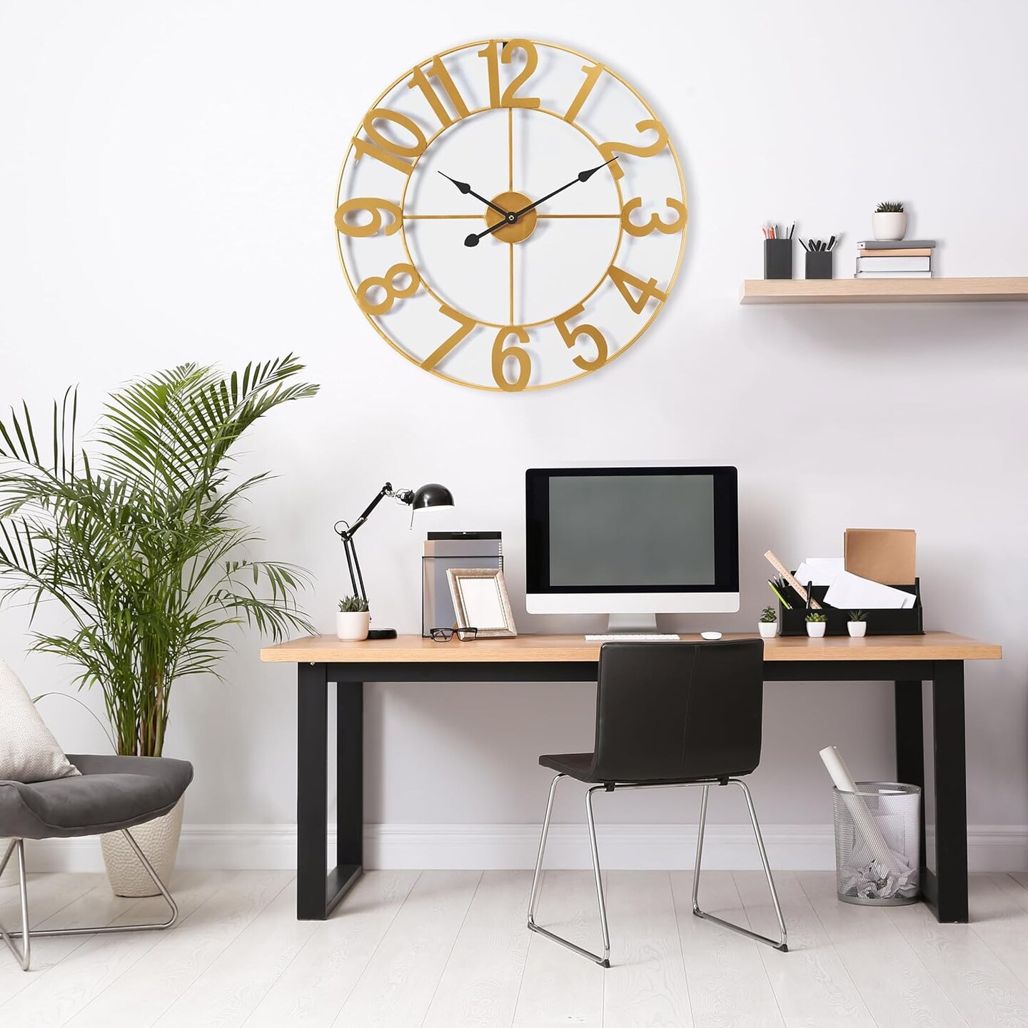 Sorbus Large Wall Clock - 24-inch Decorative Numeral Wall Clock - Battery Operated Analog - Living Room and Kitchen Décor