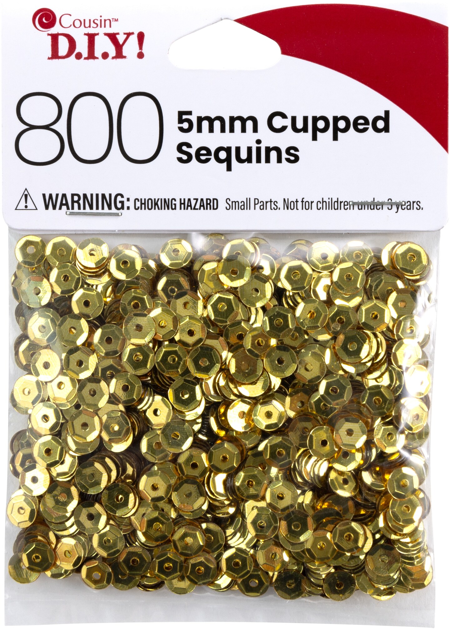 CousinDIY Cupped Sequins-Gold, 5mm 800/Pkg