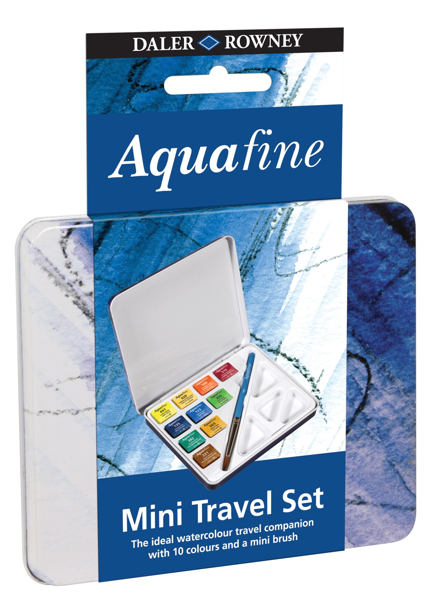 Daler-Rowney Aquafine Watercolor Paint Half Pan Travel Set-10/Pkg