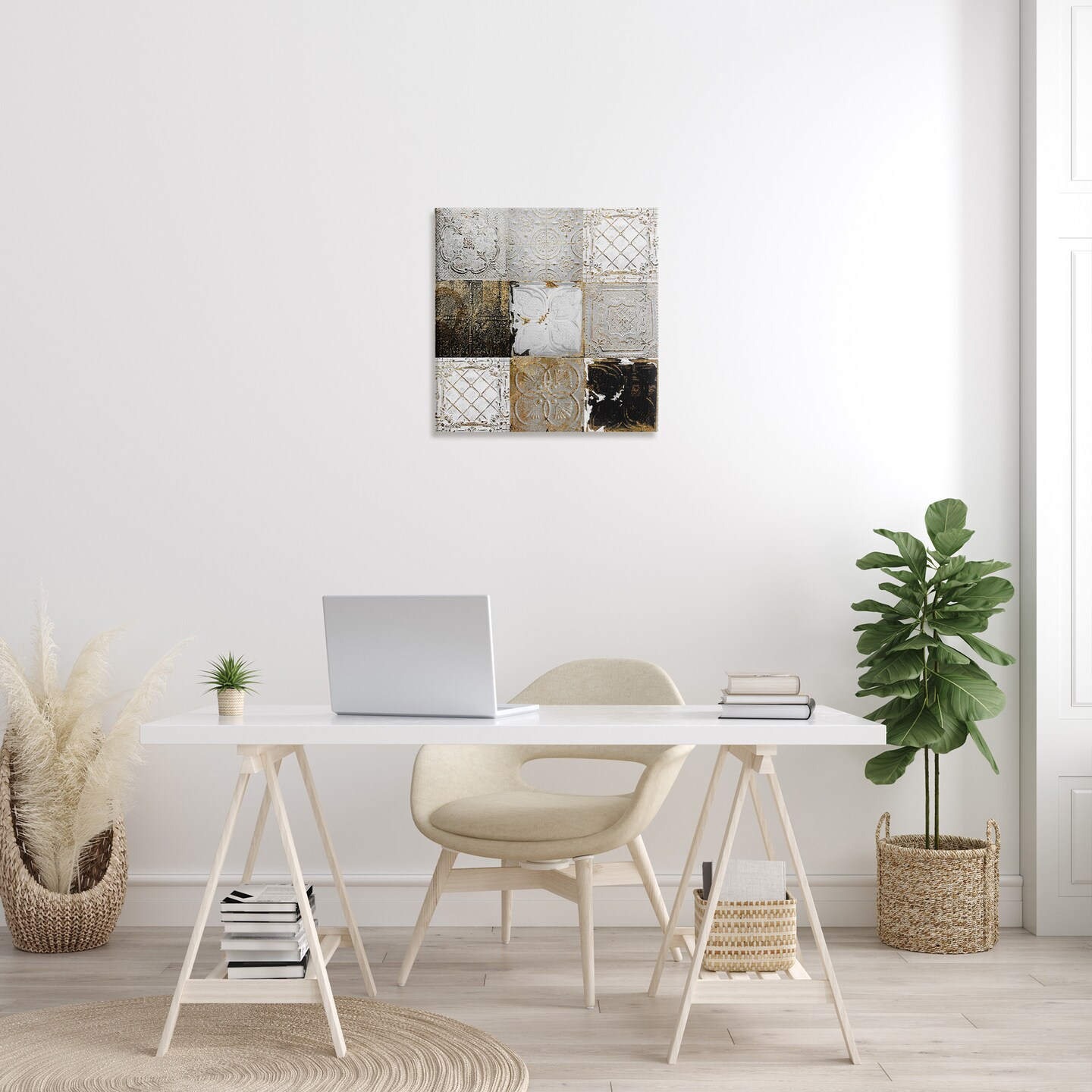 Stupell Industries Antique Ceiling Tile Collage Canvas Wall Art