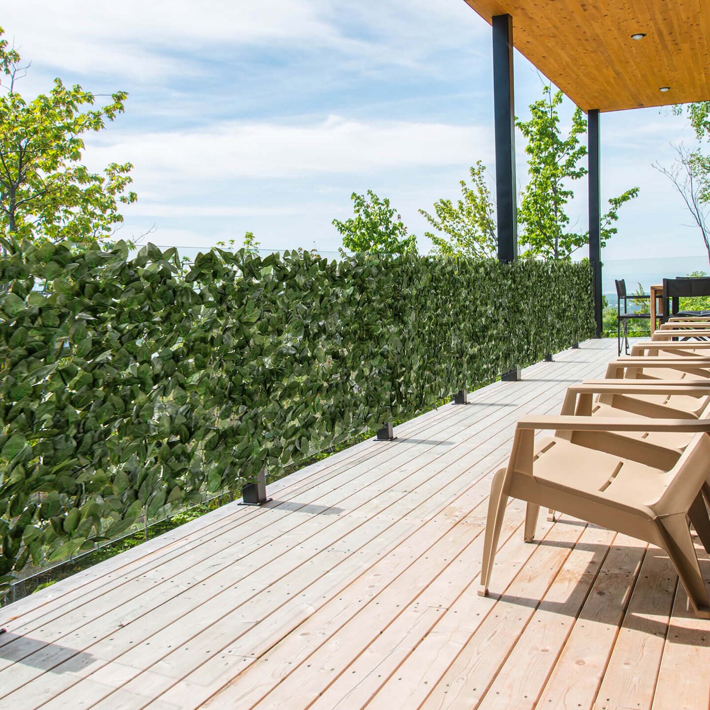 Costway 120" x 40" Artificial Lily Leaf Privacy Fence Sun-protective Greenery Backdrop