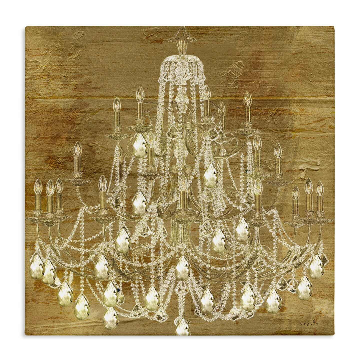 Stupell Industries Vintage Glam Crystal Chandelier Canvas Wall Art