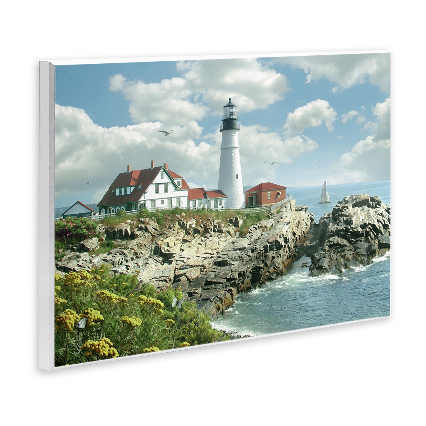 Stupell Industries Portland Lighthouse Peninsula Scene Wall Plaque Art