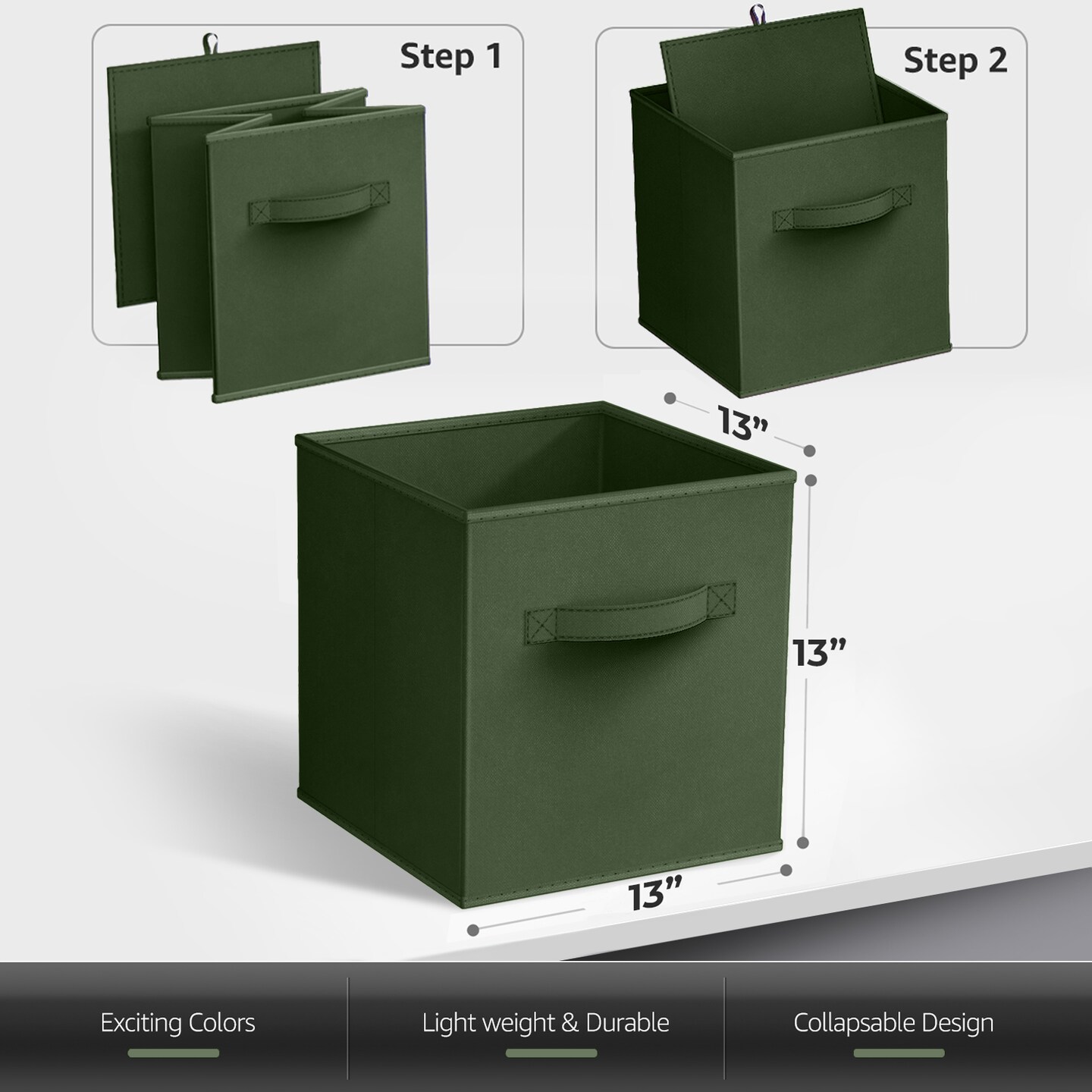 Sorbus 6 Pack 13 Inch Foldable Storage Cubes with Handles- for Organizing Home, Shelves, Nursery, Playroom, Closet and More