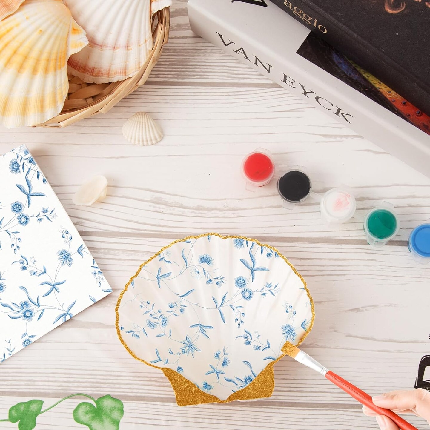 6PCS Scallop Shells 4‘’-4.5" Natural Sea Shells Yellow & Pink Hawaiian Scallop Shells for Baking DIY Craft Home Vase Fillers & Beach Wedding Party Decor (6)