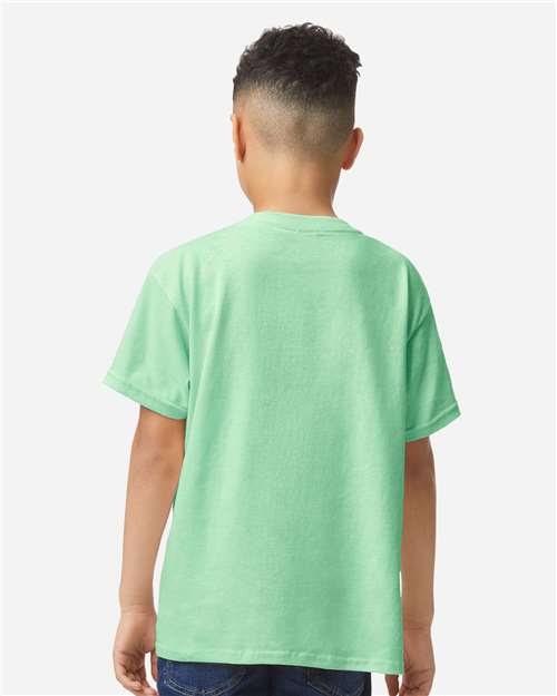 Youth Short Sleeve Heavy Cotton T-Shirt Breathable and Long Lasting
