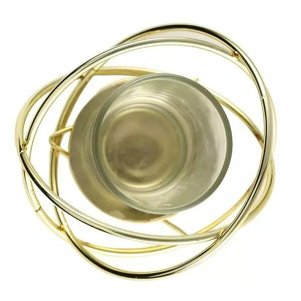 3 Gold 3-Inch Geometric Metal VOTIVE CANDLE HOLDERS Flower Vases Party Supplies