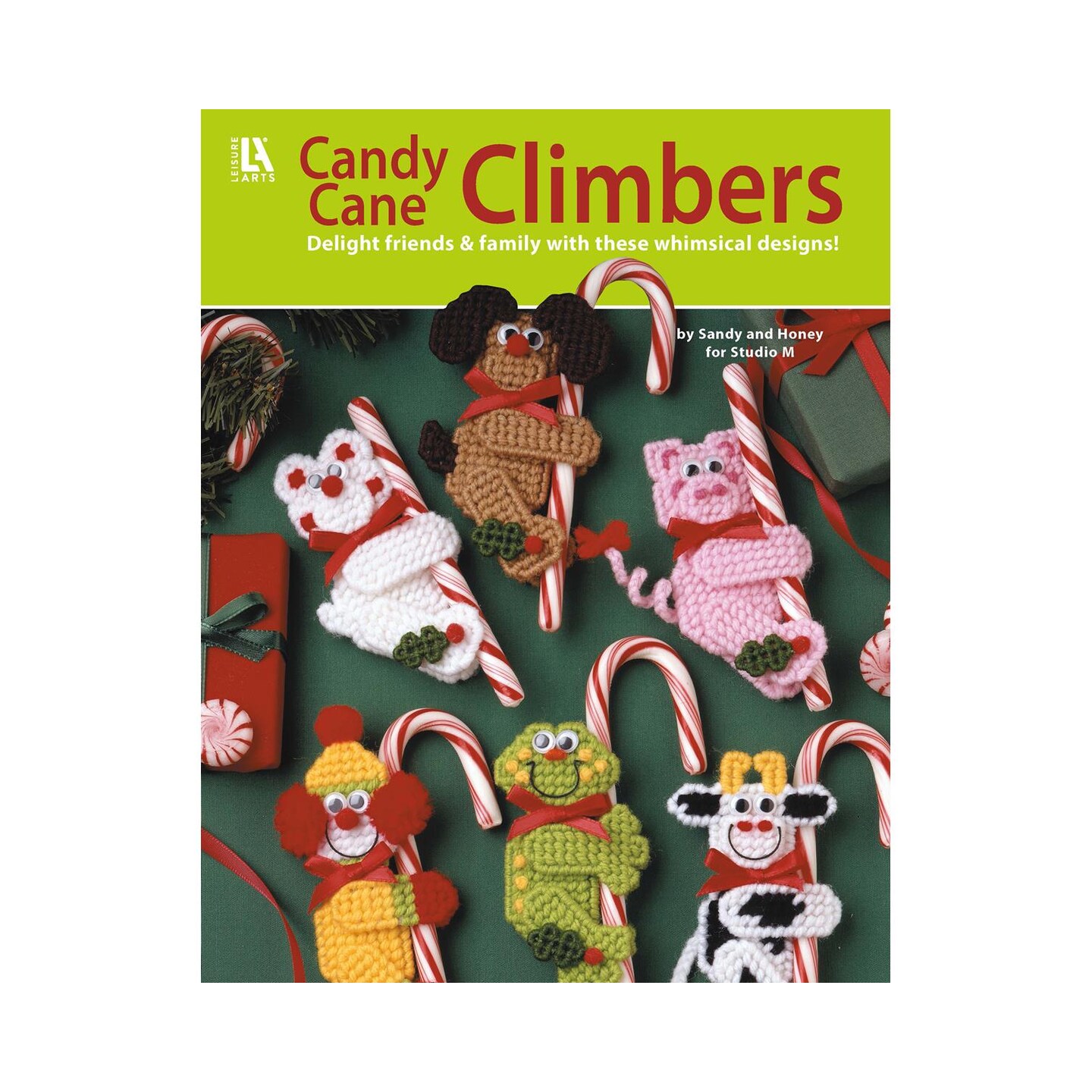 Leisure Arts Plastic Canvas Candy Cane Climbers – Christmas Pattern Book with Plastic Canvas Holiday Designs, Step-by-Step Instructions, DIY Décor, and Festive Craft Ideas