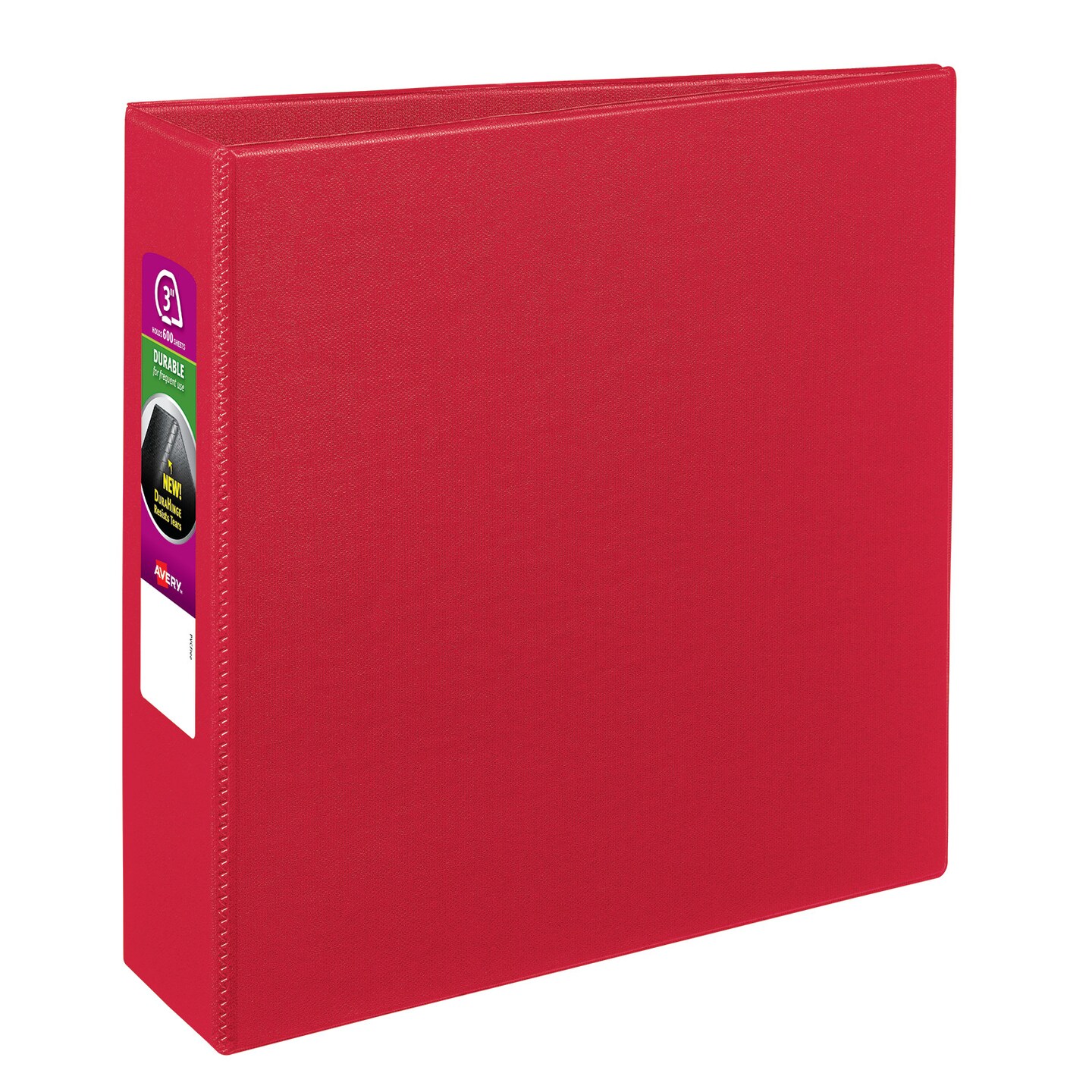 Avery Durable 3 Ring Binder, 3&#x22; Slant Rings, 1 Red Binder (27204)