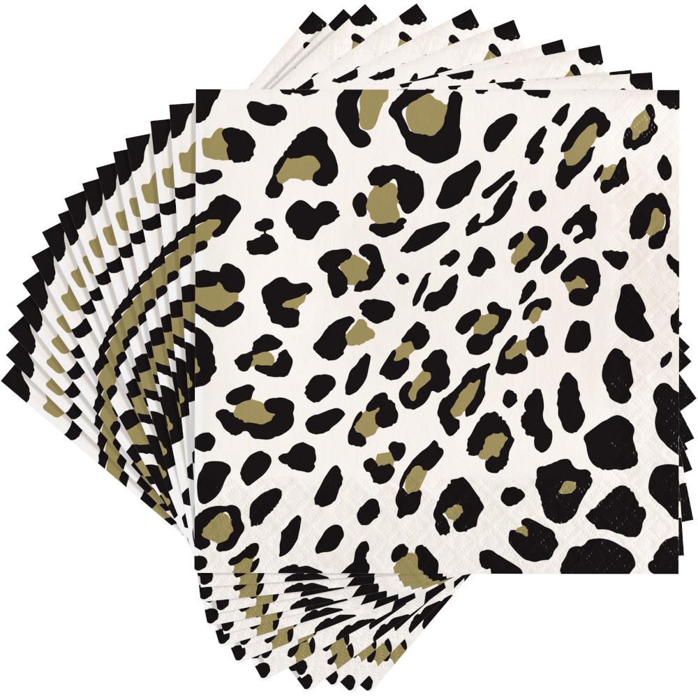 Bulk Pack of 32 Leopard Beverage Napkins