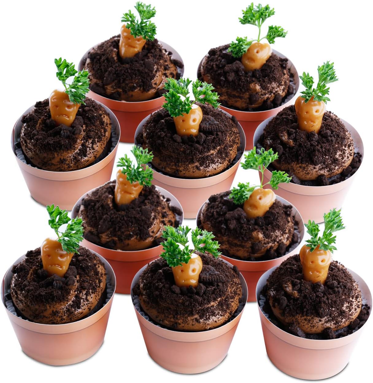 Cupcake Wrappers, 48 Count - Grass, Garden, and Flower Pot Cupcake Wrappers for Spring Parties - Cute Cupcake Decorations by Pretty Cute Studios 2.00-2.25 inches