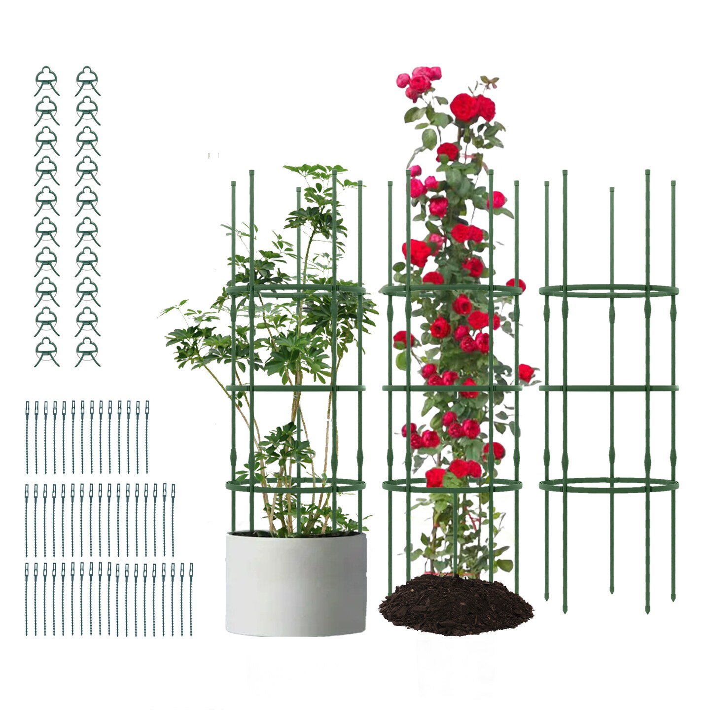3 Pack Adjustable 60 Inch Plant Support Trellis for Climbing Plants