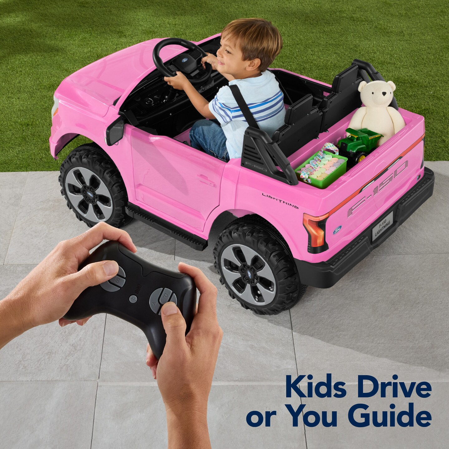 Best Choice Products Kids 24V Ride On Truck Officially Licensed Ford Lightning w/ Remote, LED Lights, 2 Speeds