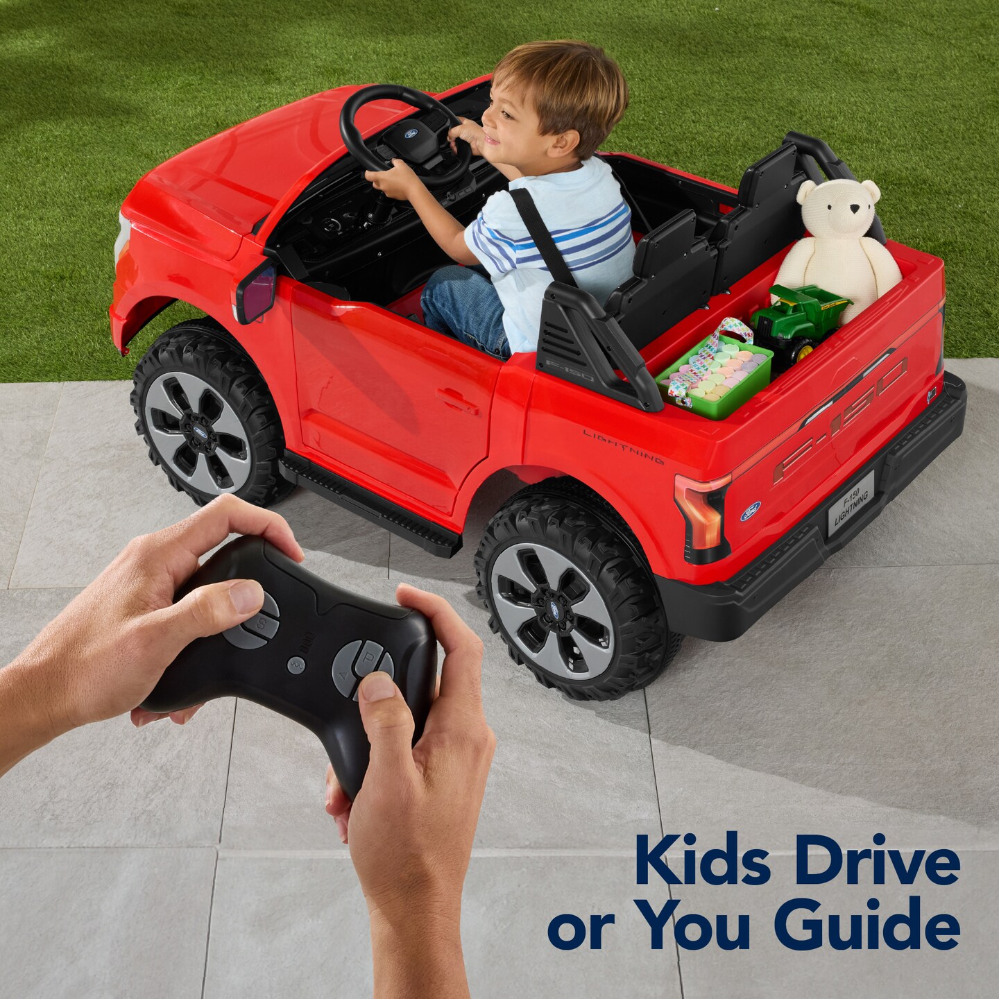 Best Choice Products Kids 24V Ride On Truck Officially Licensed Ford Lightning w/ Remote, LED Lights, 2 Speeds