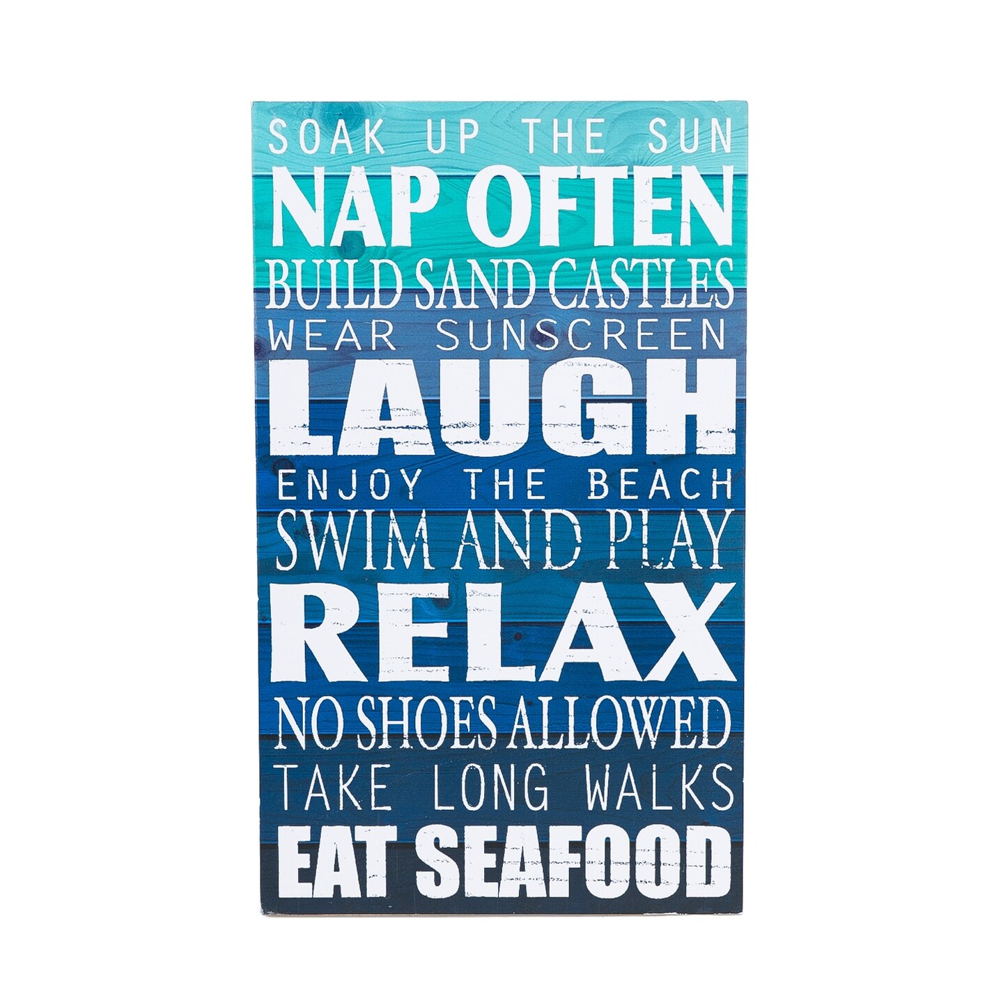 Soak Up The Sun Coastal Plaque Sign Wall Hanging Decor Decoration For The Beach 9.375 x 15.75 x 1 Inches.