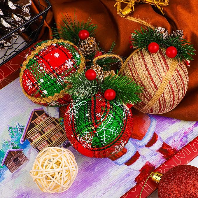 Christmas Tree Hanging Baubles Rustic Ornaments Shatterproof Christmas Tree Ornaments for Christmas Decorations