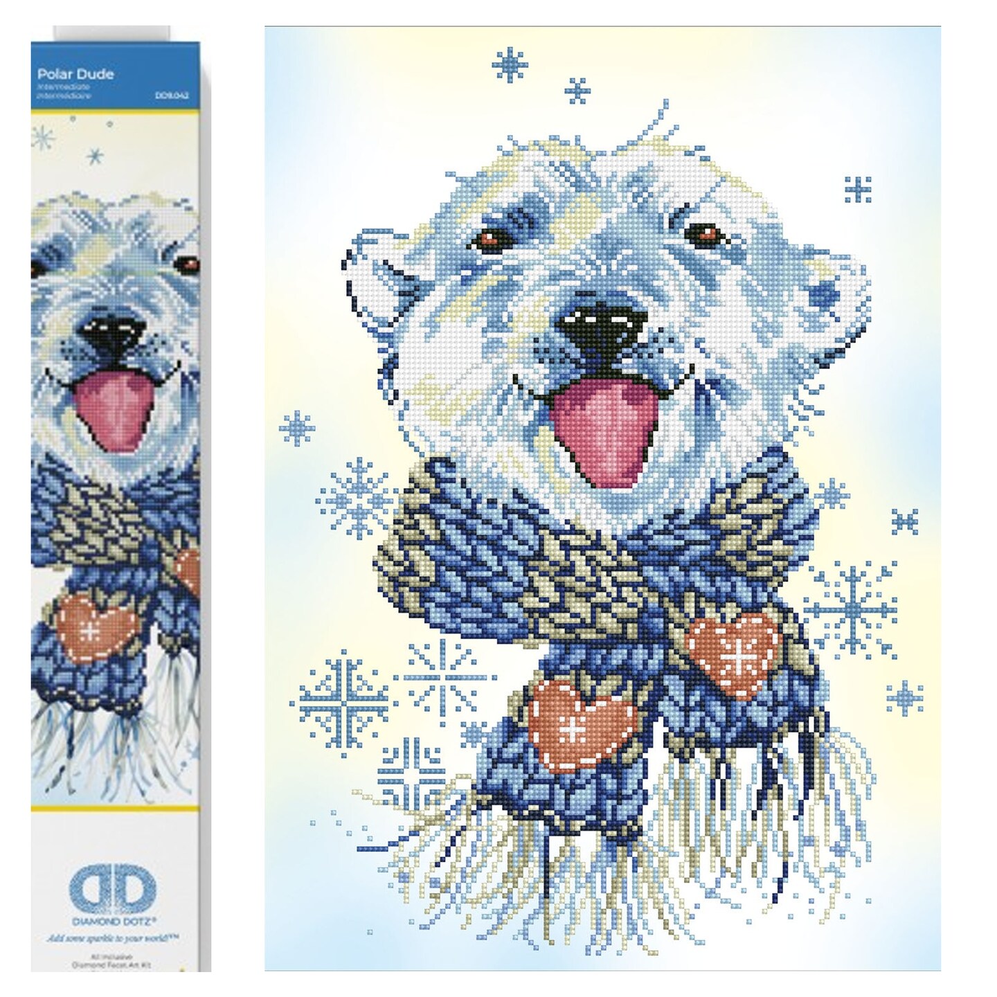 Diamond Dotz Polar Dude Animal Diamond Painting Kits for Adults - Diamond Art Kits a Relaxing Creative Craft Kit with Dotz Gems 14"x20"
