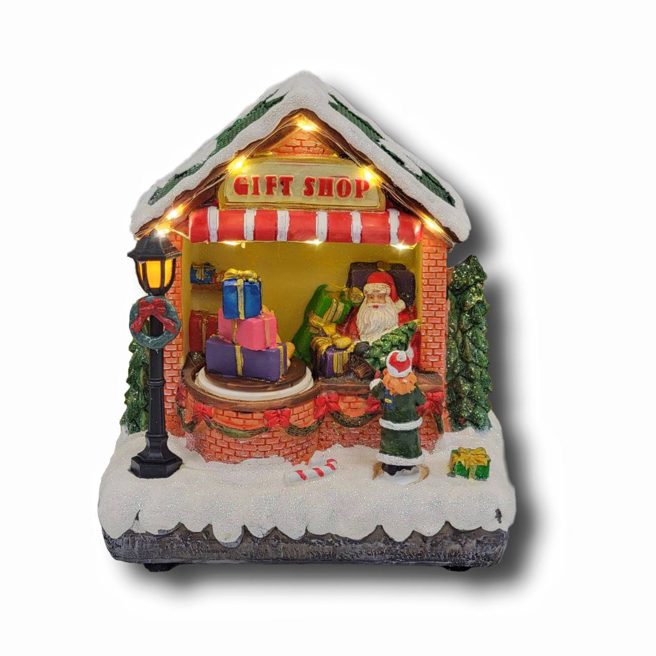 Santa&#x27;s Gift Shop Christmas Miniature. Christmas Village