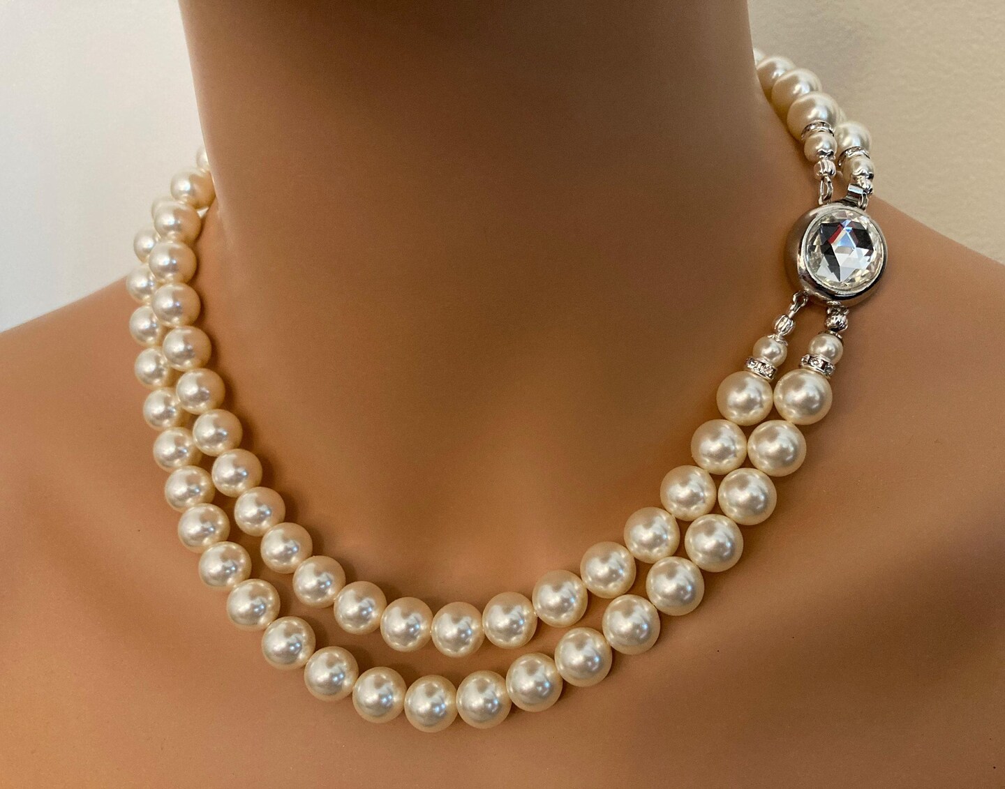 【2plan】23FW★ [MADE] 018 Ellie layered pearl necklace Layered Freshwater Pearl Necklace