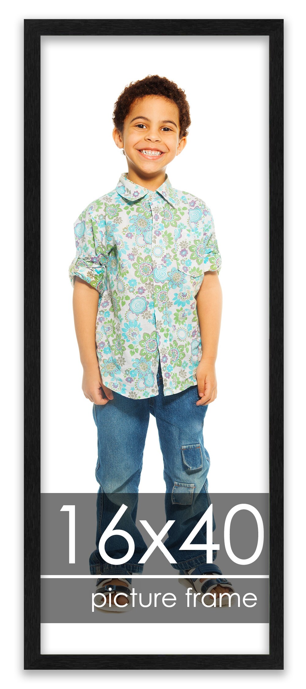 Panoramic Classic Modern Grey Frame - UV Acrylic, Foam Board Backing, Hanging Hardware