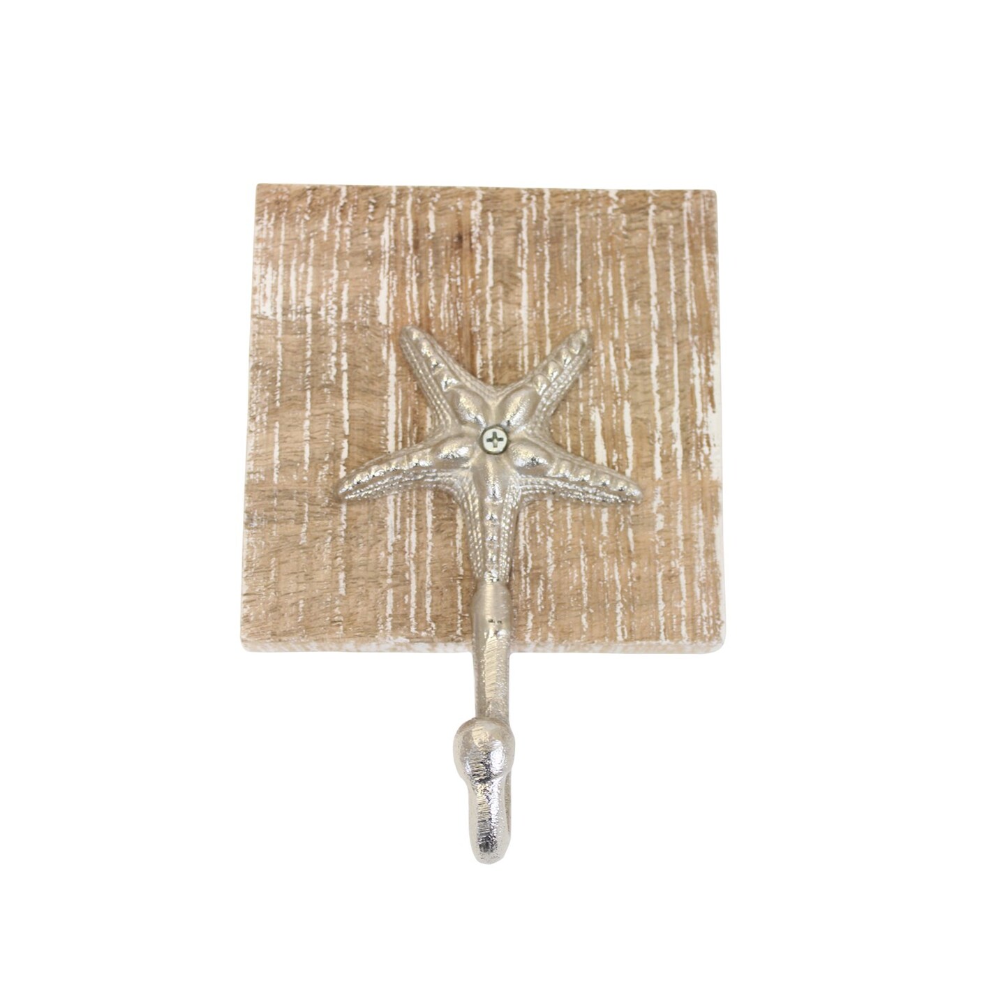 7&#x22; WOOD/METAL STARFISH WALL HOOK