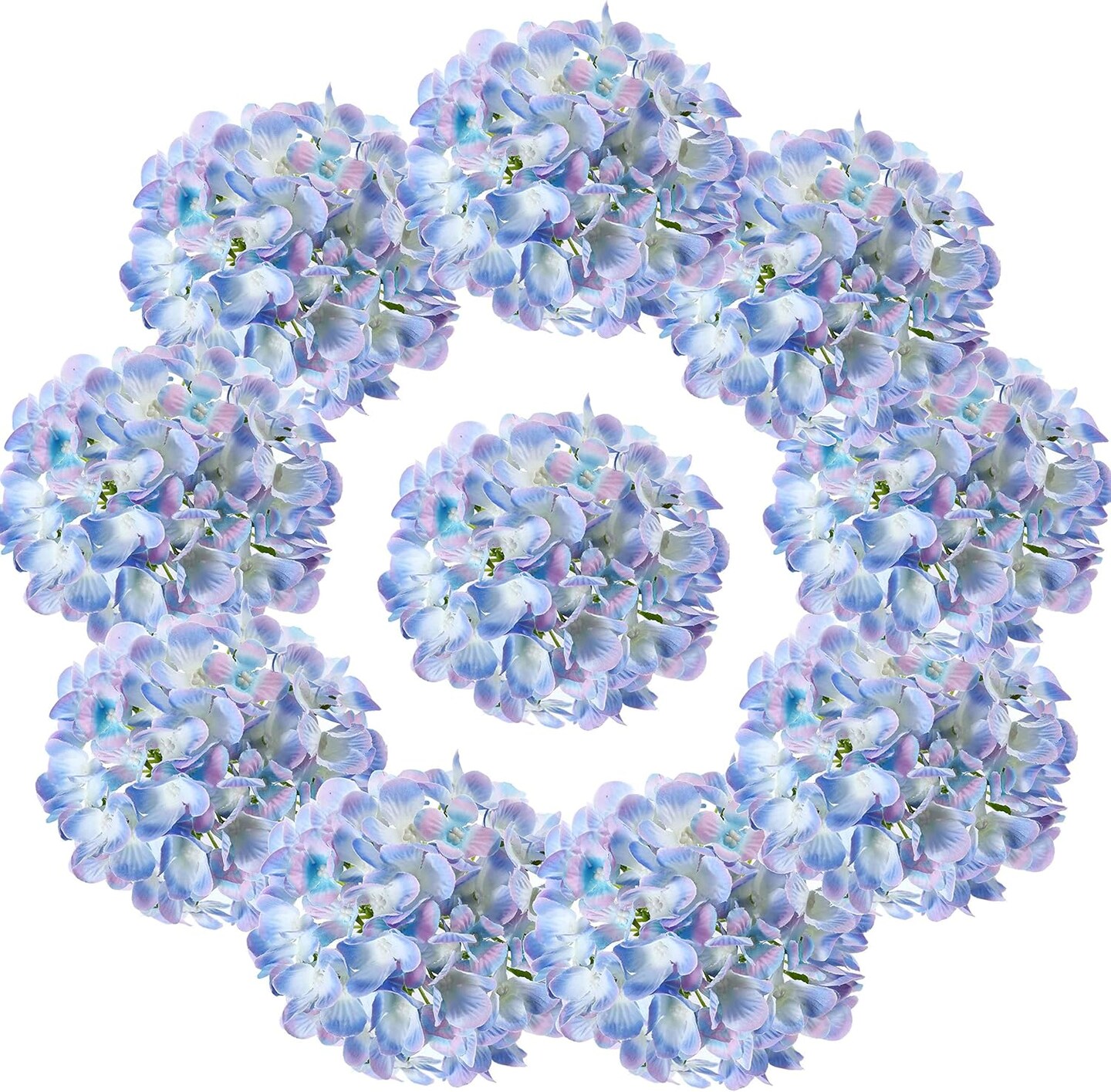 10PCS Silk Hydrangea Heads with Stems Artificial Flowers