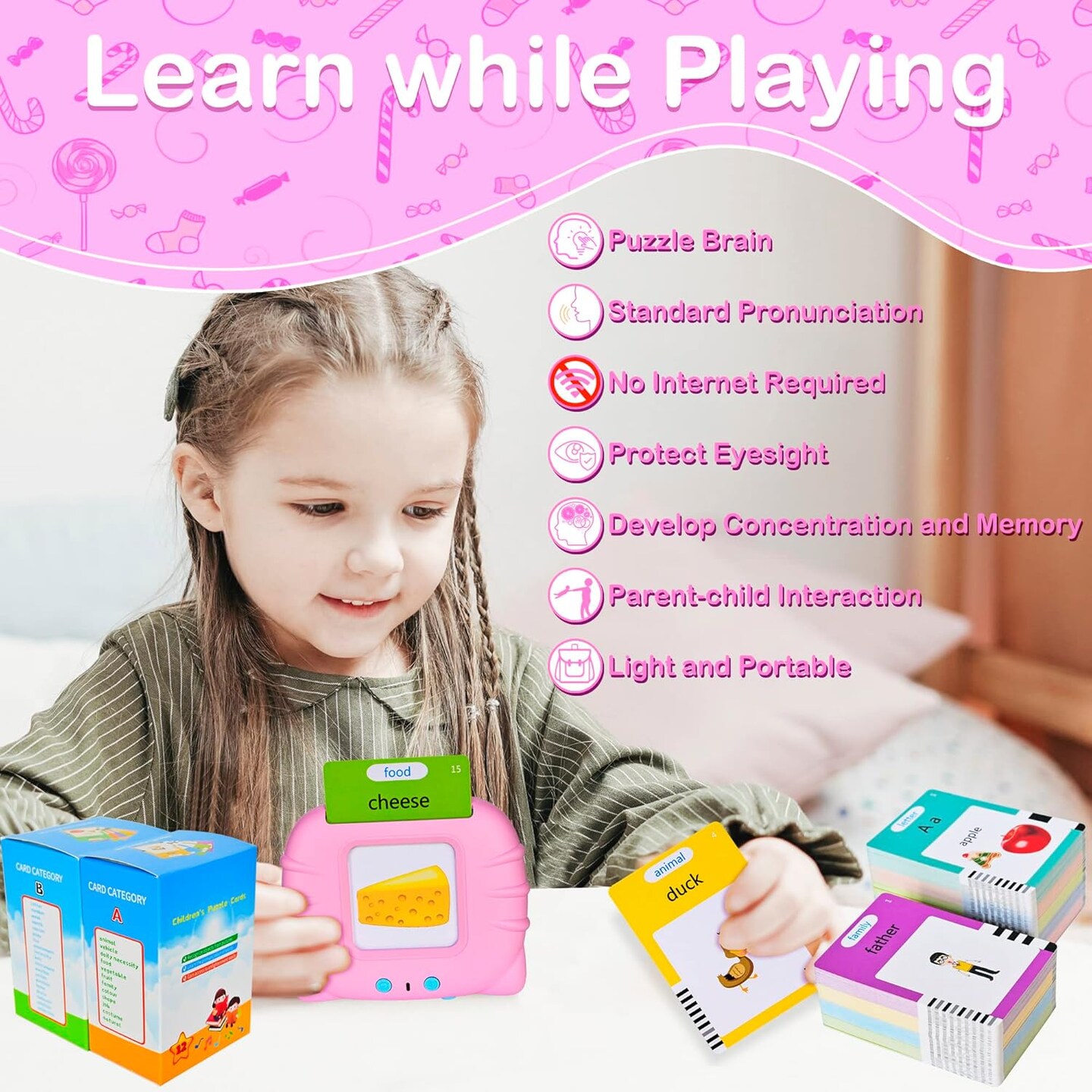 510 Talking Flash Cards for Toddlers 2-4 Years