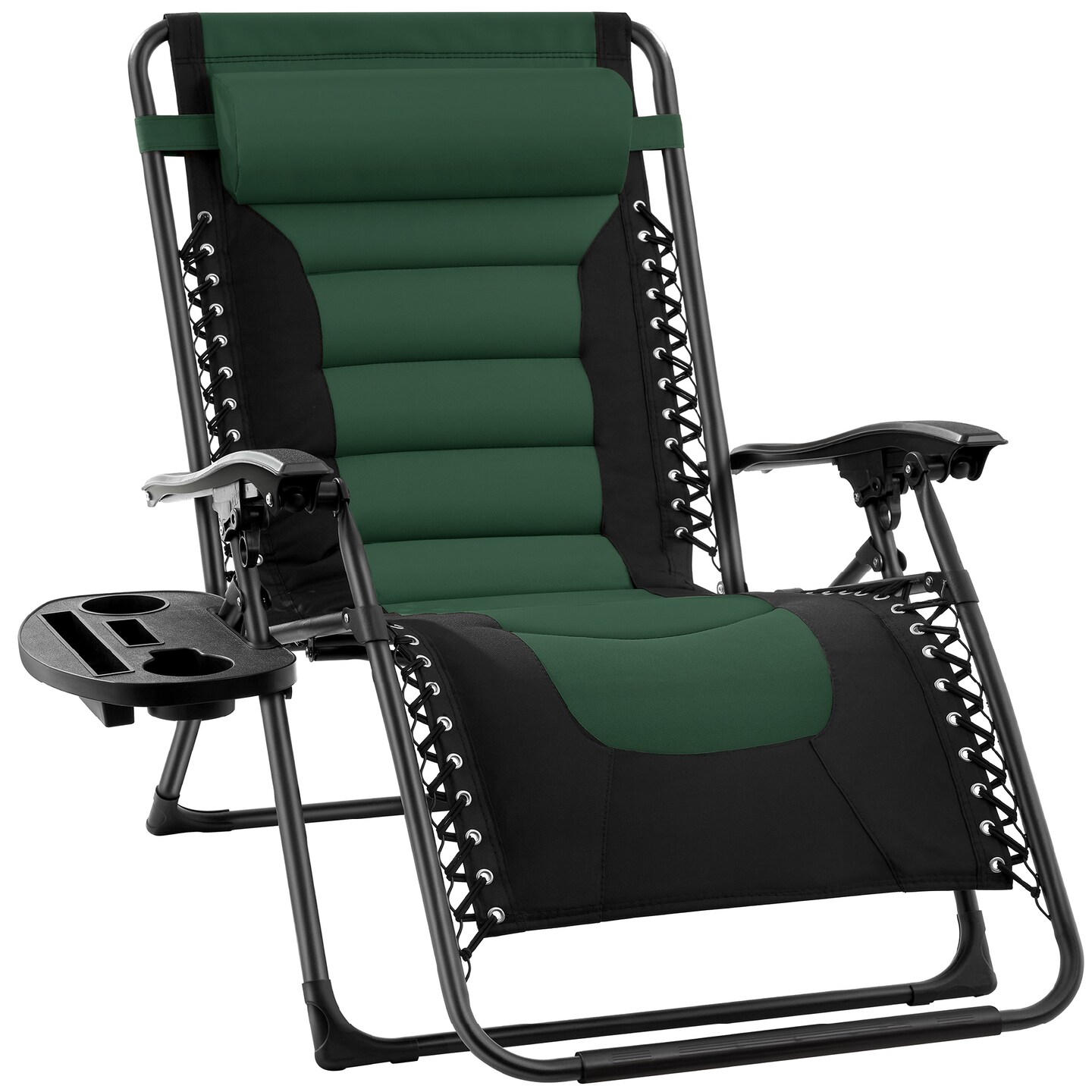 Best Choice Products Oversized Padded Zero Gravity Chair, Folding Outdoor Patio Recliner w/ Side Tray