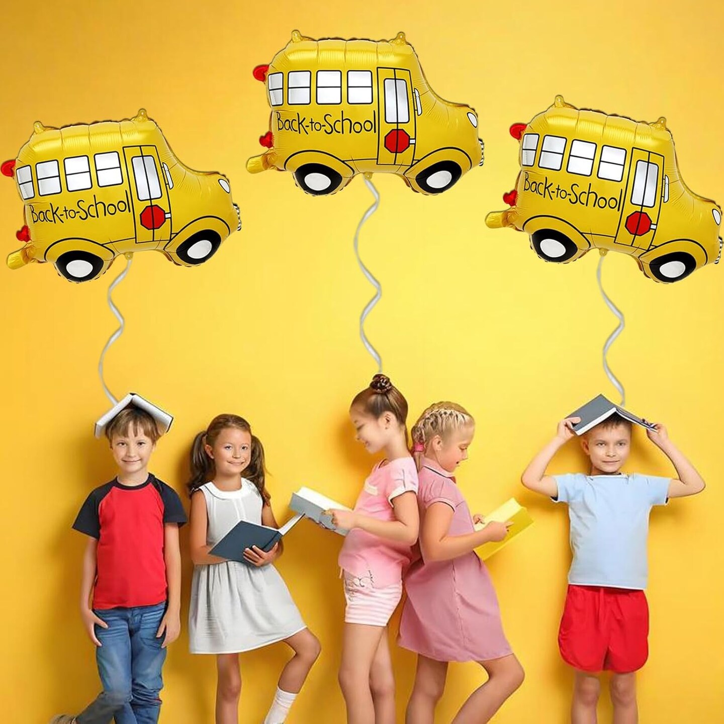 6pcs Back to School Decorations - 24.6x18.5in Bus Balloon
