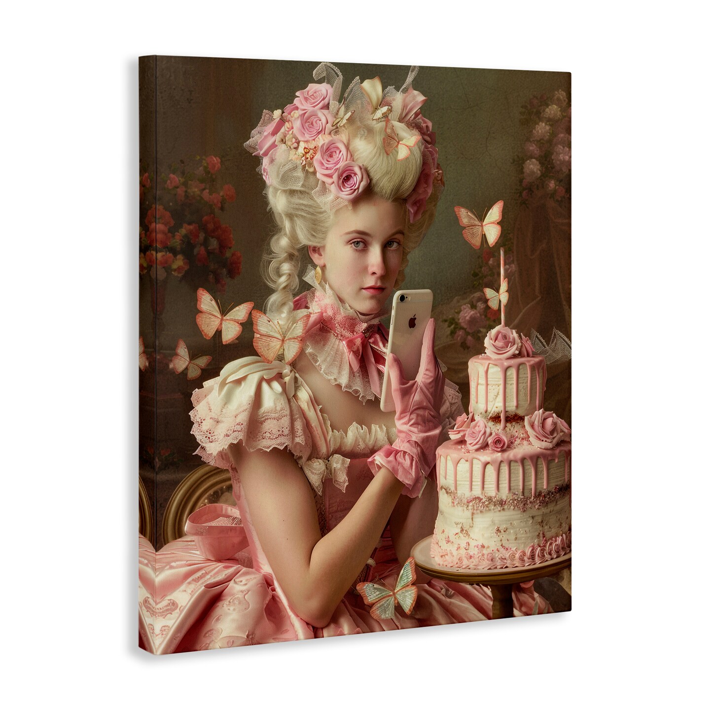 Stupell Industries Vintage Lady with Cellphone Canvas Design by Michael McKinney