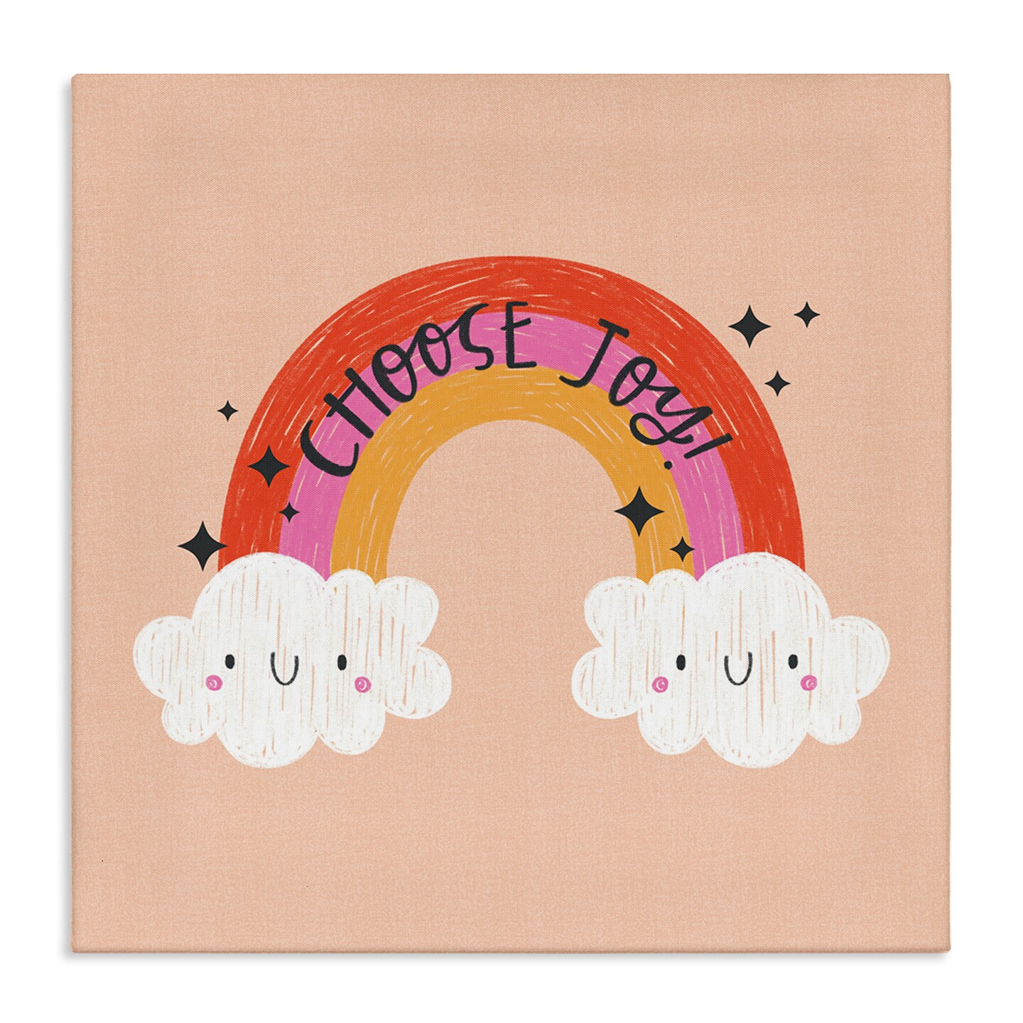 Stupell Industries Choose Joy Happy Rainbow Canvas Design by Sarah Hickman