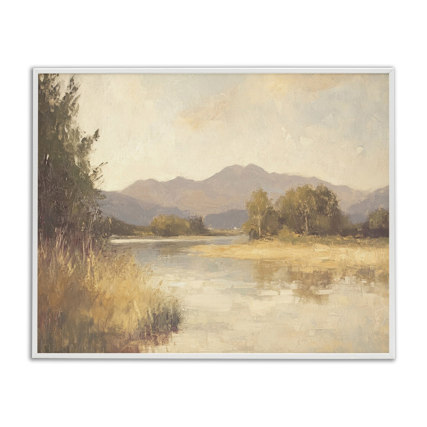 Stupell Industries Wild River Mountain View Framed Giclee Design by ...