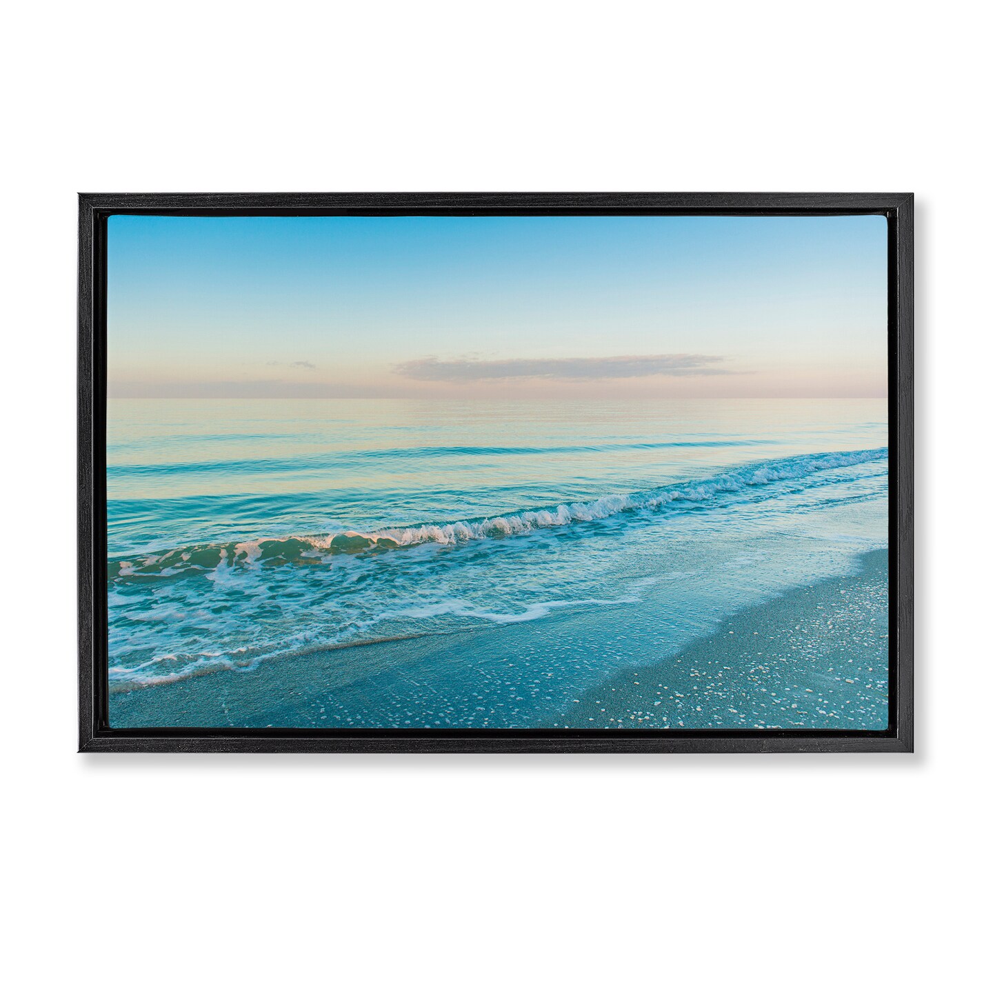 Stupell Industries Serene Waves at Sunrise Floating Frame Design by ...