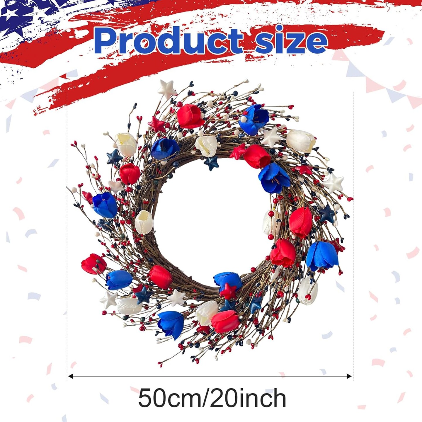 20 Inch Patriotic Wreaths for Front Door