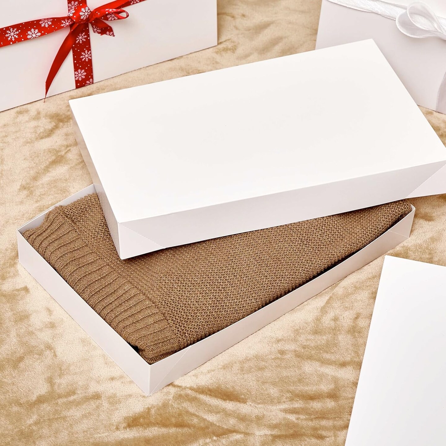 6 Pack 14&#x22; Large White Gift Boxes With Lids For Clothes Presents