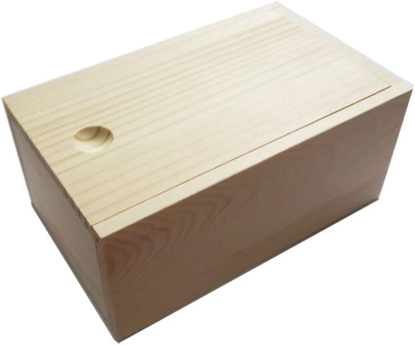 Wooden Unfinished Storage Box with Slide Top