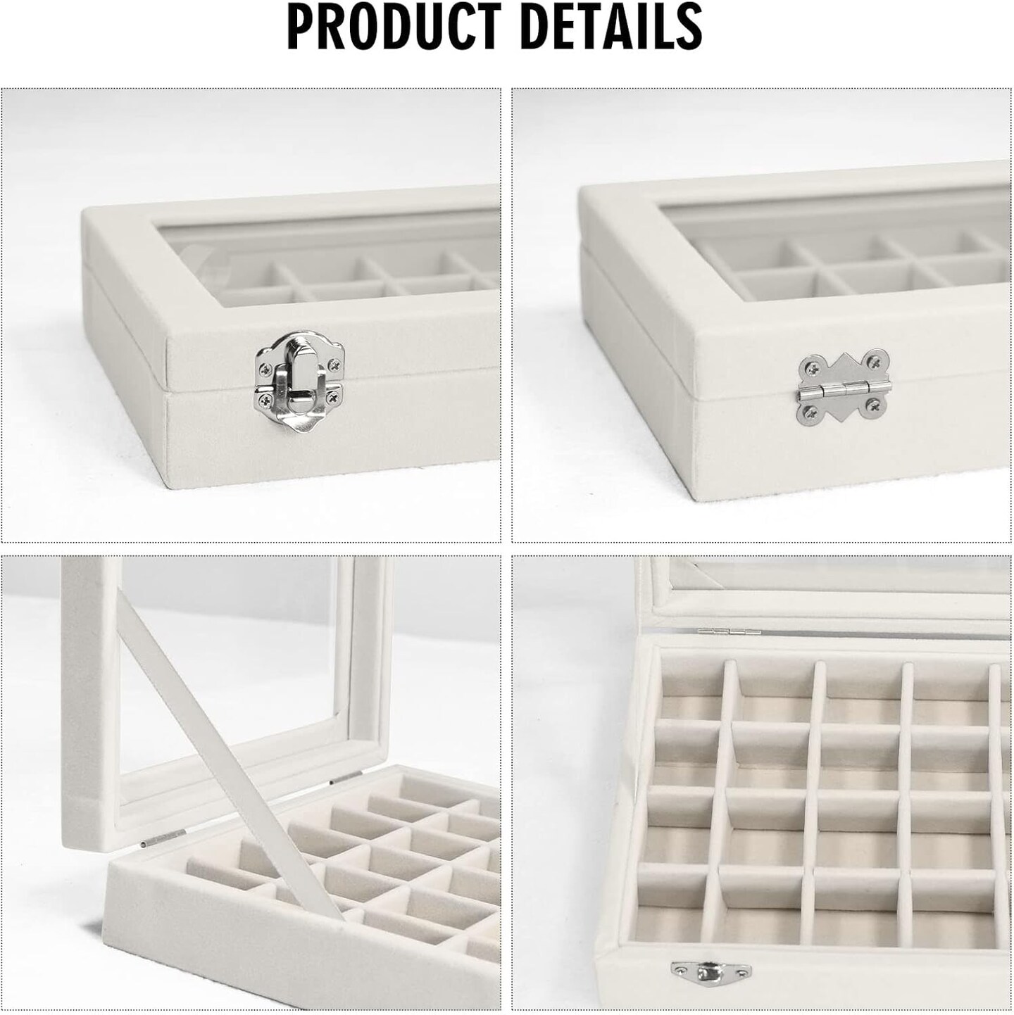 Jewelry Box 24 Grid Jewelry Storage Ring Display