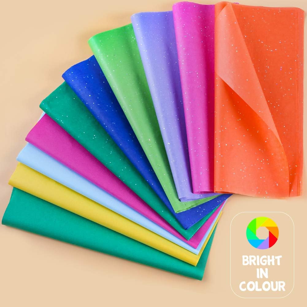 150 Sheets Tissue Paper, 14x20 Inch Tissue Paper for Gift Bags Multicolor Gift Wrap Supplies Bulk for Crafts Party Decorations Art Projects