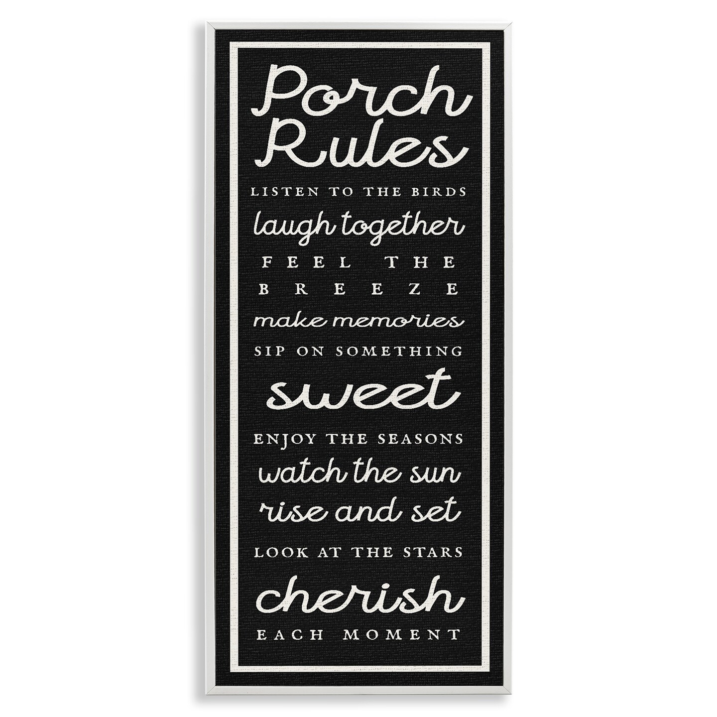 Stupell Industries Porch Rules on Black Framed Giclee Design by Lil' Rue