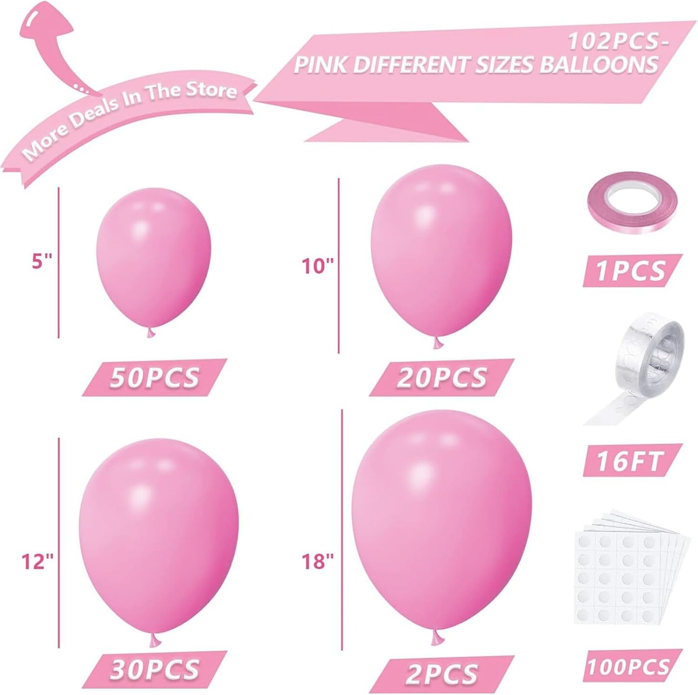 102PCS Red Latex Balloon Arch Kit