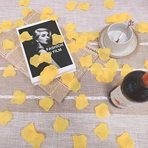 Pound Yellow Rose Petals,2500 Pcs Fake Yellow Flower Pedals for Weddings,Silk Flower Petals Yellow Silk Rose Petals