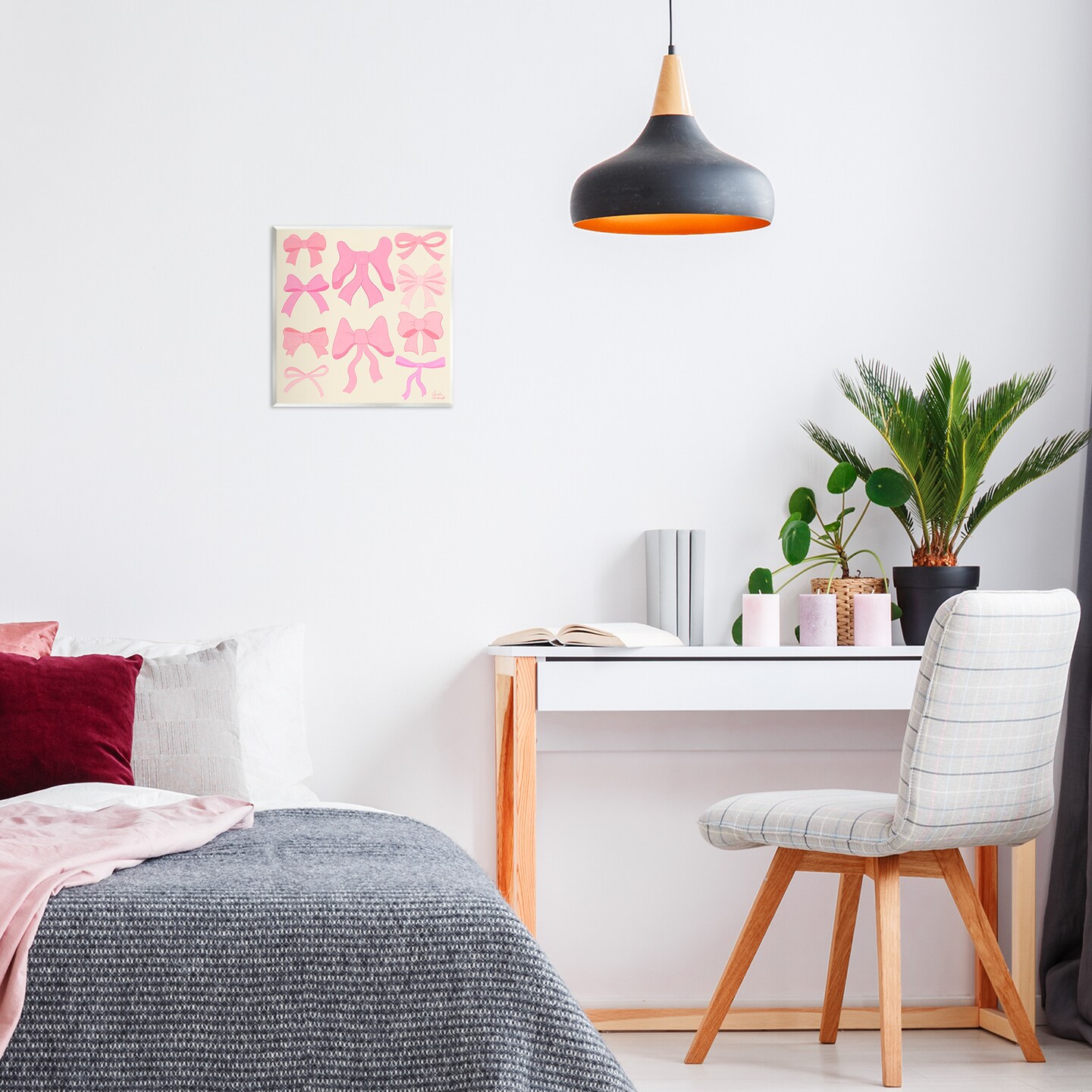 Stupell Industries Trendy Pink Bows Assortment Wall Plaque Design by Carrie Cantwell